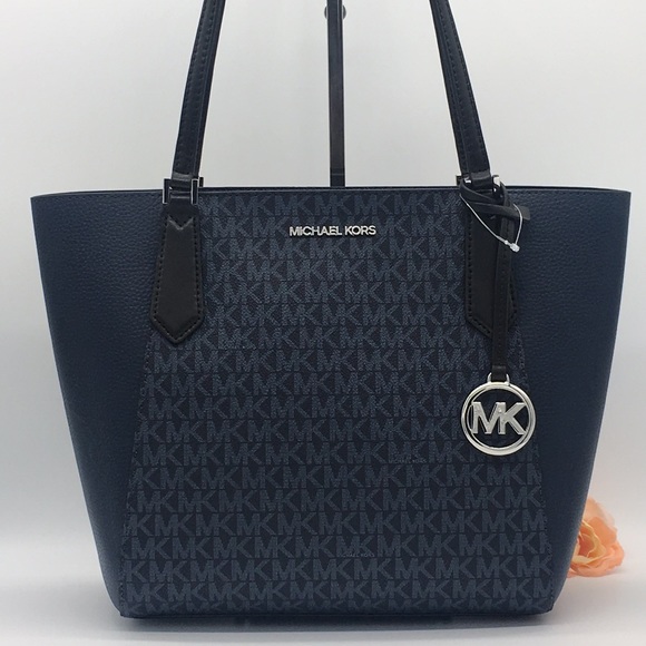 MICHAEL KORS KIMBERLY SM BONDED TOTE NAVY MULTI - Picture 4 of 14